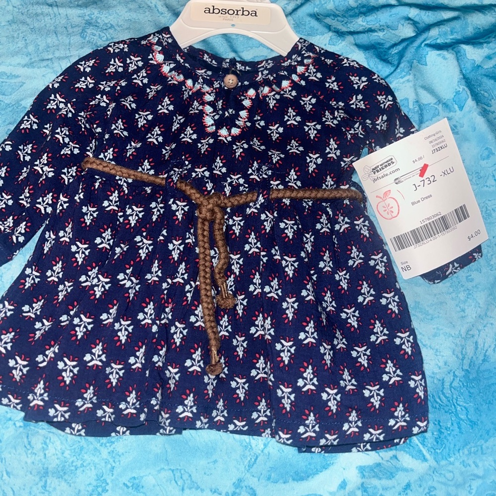 Absorba Blue Floral Kids Blouse
